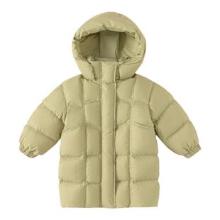 INSbobo女童羽绒服冬装儿童羽绒服90白鸭绒长款三防女宝羽绒服潮