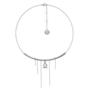 BOONEE愚人系列链条缠绕水滴锆石流苏短项链轻奢小众高级感锁骨链