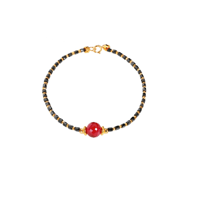 红宝石/黑色钻石手链彩宝首饰