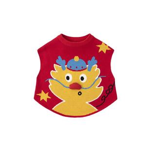 宝宝冬季拜年服马甲男童背心过年服女童周岁礼服儿童唐装红色童装