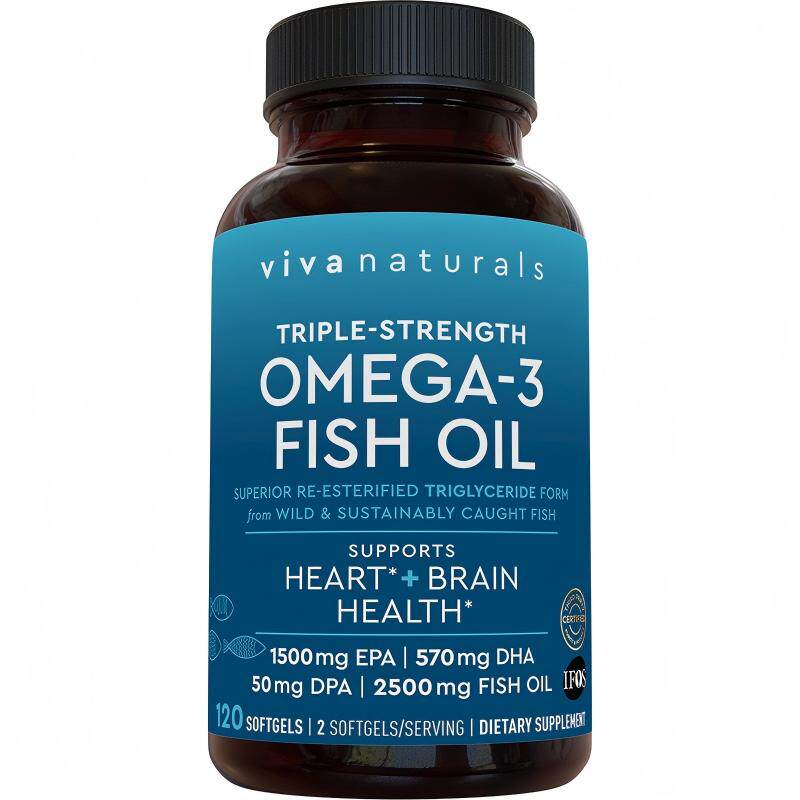 Viva美国进口深海鱼油DPA高纯浓度omega3欧米伽3鱼油软胶囊120粒