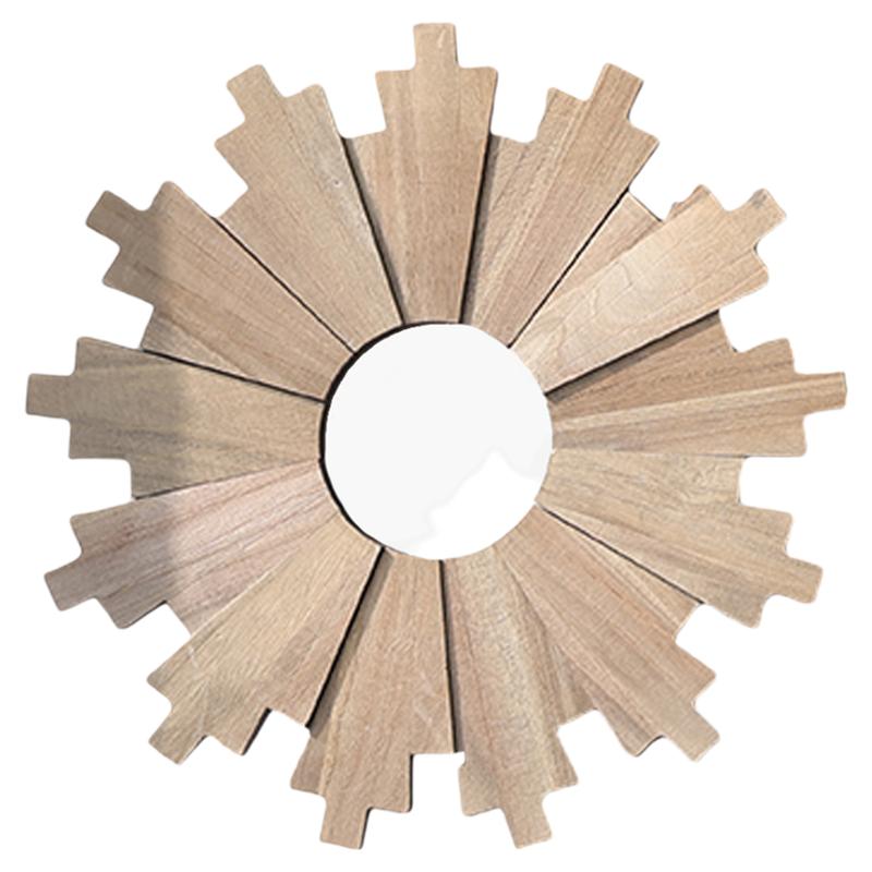 侘寂风原木圆形壁饰咖啡厅酒吧