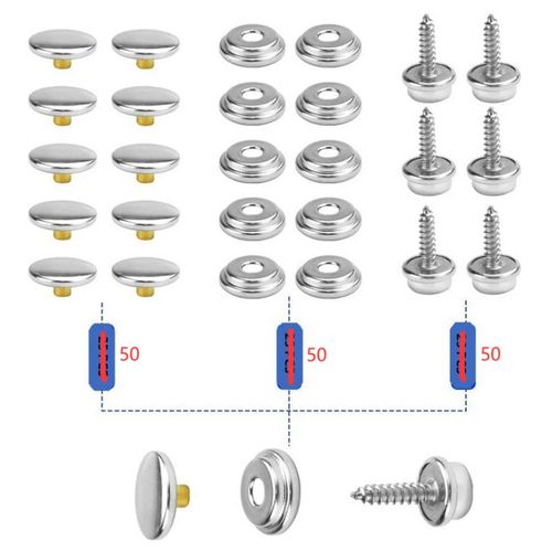 25/50套装螺丝大白扣袋装船舶装饰扣按扣罩船不锈钢加螺丝铜质