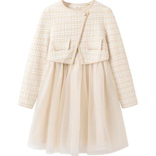 巴拉巴拉童装儿童公主连衣裙中大童网纱裙女童春装洋气小香风甜美