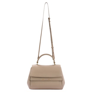 【本周新品】Fabrique荔枝纹牛皮配肩带双肩翻盖公文包小号月岩灰