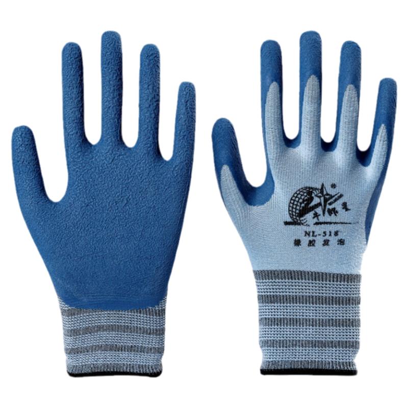 橡胶劳保手套耐磨工作防滑透气干活男工地乳胶防臭带胶皮劳动做工