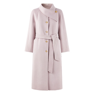 秋水伊人优雅风100%绵羊毛大衣2025年冬季新款时尚双面呢毛呢外套