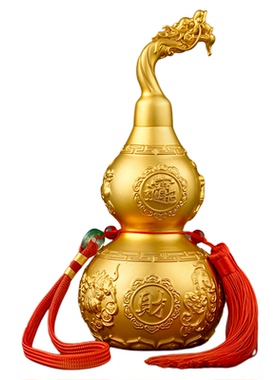 易水阁黄铜龙头葫芦百福葫芦