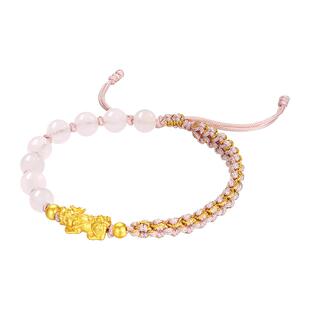 周大生黄金貔貅手链男女足金硬金财源金珠情侣手绳送男生生日礼物