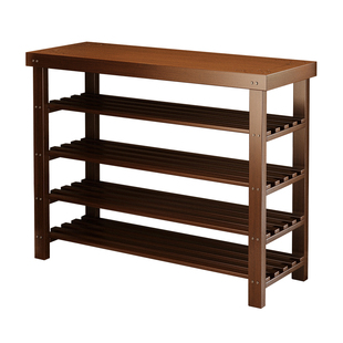 鞋架家用门口可坐多层防尘鞋柜置物架简易现代入户实木收纳换鞋凳