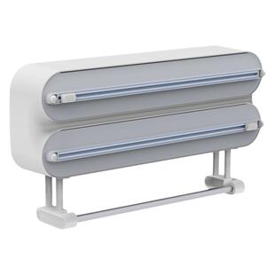 安扣保鲜膜切割器三合一家用多功能可磁吸冰箱壁挂式通用厨房帮手