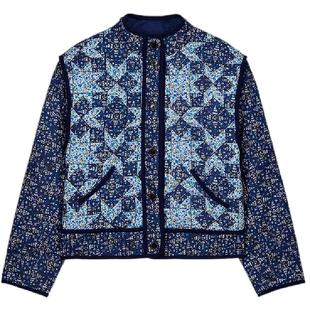 louise misha x LOOKNOW深蓝拼色立领夹克