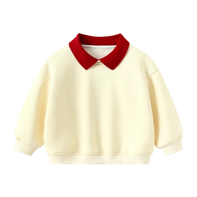 男童卫衣加绒加厚假翻领polo衫