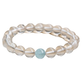 【普陀山官方】赵露思直播同款天然白水晶手串女款海蓝宝手链礼物