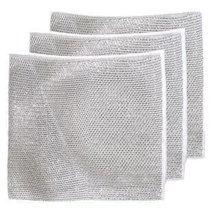 加厚银丝抹布金属丝清洁布海绵擦家用厨房海绵擦油钢丝网格洗碗