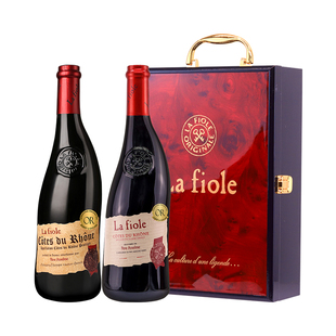 【官方旗舰店正品】法国进口歪脖子红酒芙华干红葡萄酒双支礼盒装
