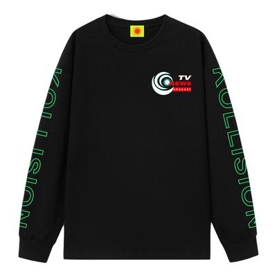 KOLLISION CREW COLLECTION TV NEWS 新闻系列长袖T恤（黑）