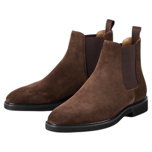 【跑车楦】chioryn青润切尔西靴男方头复古中帮户外靴真皮马丁靴