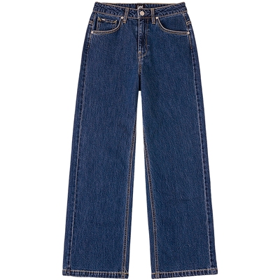 【张凌赫代言】Lee26春夏新品懒懒裤428舒适直筒牛仔裤深蓝色女潮