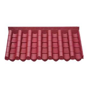 红色仿古瓦门头屋檐围墙装饰仿琉璃瓦树脂塑料屋顶中式工厂一体瓦