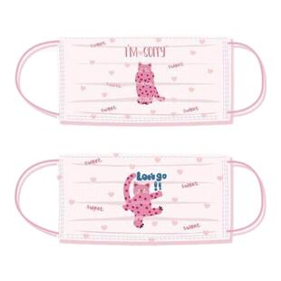 犯错猫咪口罩粉色高颜值成人可爱女生卡通印花图案时尚女一次性