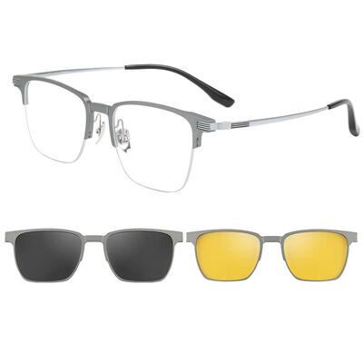 休闲三合一磁吸套镜墨镜可配度数