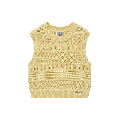 MARITHE女士钩针简约圆领背心