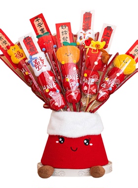 2026马年毛绒冰糖葫芦福桶摆件