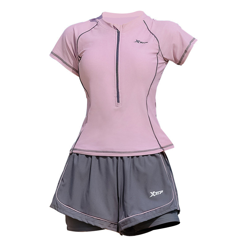 特步女士分体平角运动两件套泳衣