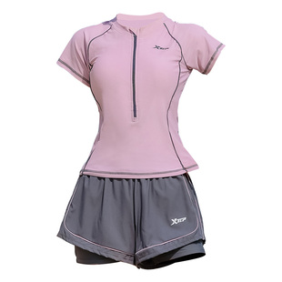 特步泡温泉泳衣女成人2026新款分体式保守遮肚显瘦平角运动游泳装