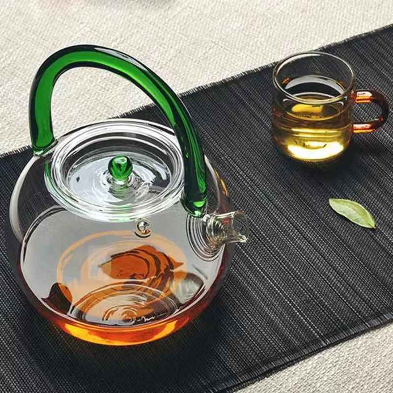 可直火加热养生壶茶壶水壶壶玻璃硅烧高泡茶硼壶煮沸水提梁耐高温