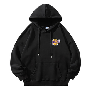 美式篮球湖人队运动卫衣男款秋冬季宽松休闲长袖帽衫训练服投篮