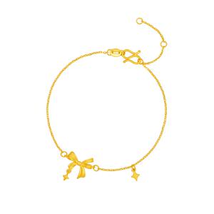 周六福黄金星梦少女心手链女足金计价甜酷少女送女友节日礼物