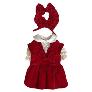 小狗狗公主裙子秋季薄款泰迪比熊博美约克夏小型幼犬宠物猫咪衣服