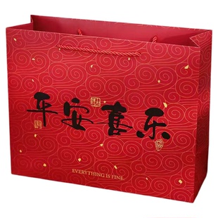2026新年礼品袋送长辈过年送礼红色手提袋大号加厚礼物袋包装袋子