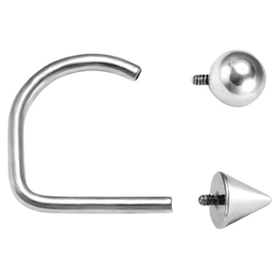 植入级医用钛合金内螺纹D型环直杆唇环U型唇环恶魔尖锥唇钉耳钉