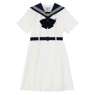 【月野HOUSE】白色*清和川女学馆*基础款绀领盛夏裙JK连衣裙