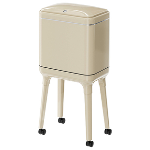 厨房垃圾桶免弯腰高款可移动带盖客厅家用高颜值大容量厨余专用篓