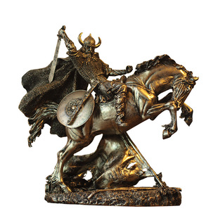 古罗马角斗士盔甲模型罗马铠甲勇士创意酒吧摆件家居饰品武士