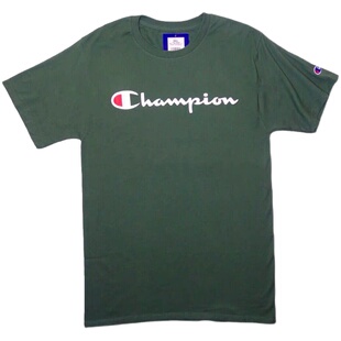 美版正品Champion冠军草写字母大Logo印花棉T恤男女情侣短袖潮牌