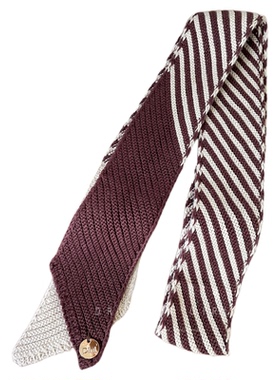 韩系条纹长款围巾项链女款