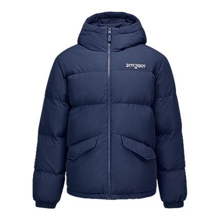 斯凯奇官方outlets 秋冬羽绒服情侣款新品短款连帽保暖防风