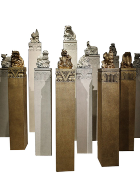 厂家直销十二生肖仿石中式拴马桩