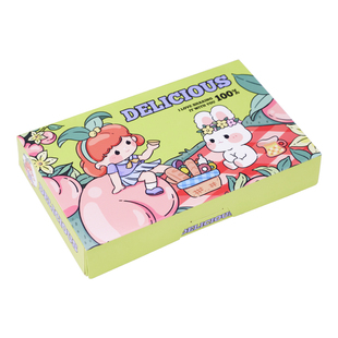 韩式免折西点盒2346粒装蛋挞蛋黄酥雪媚娘绿豆饼包装盒绿色打包盒