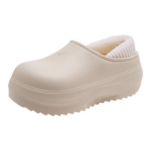 防水包头拖女冬季新款厚底防滑包跟保暖加绒棉拖网红时尚情侣棉鞋