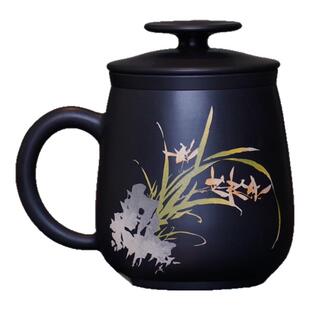 建水紫陶茶杯茶水分离陶瓷主人杯非大容量个人专用高档办公室高端