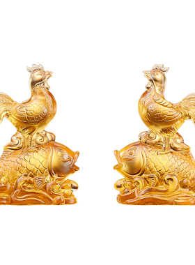 淘运阁凤鲤添禄琉璃摆件属鸡2026