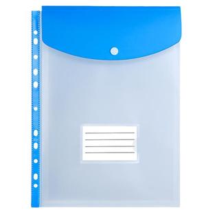 a4透明11孔活页文件袋学生科目分类袋按扣袋活页试卷册带标签补习袋竖式档案袋加厚大容量防水资料袋收纳册