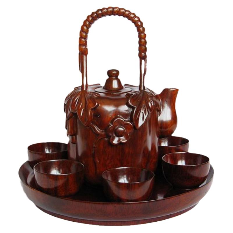 红木茶具套装仿古风微缩工艺品