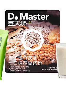 豆大狮豆浆粉杏仁玉竹茯苓七白均衡营养早餐代餐冲饮粉200g/盒
